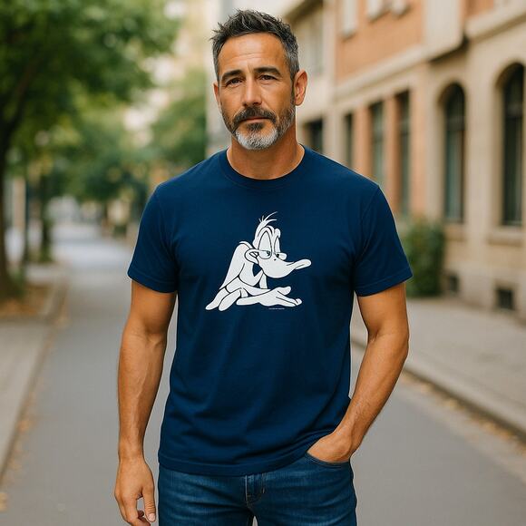 VINTAGE Daffy Duck Attitude LOONEY TUNES Black T-shirt 😀 - Size L/XL - Picture 1 of 3